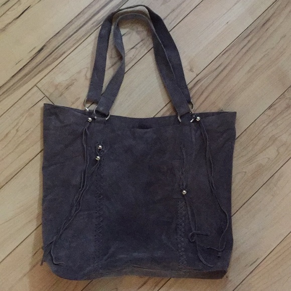 Handbags - Gray faux suede bag💲